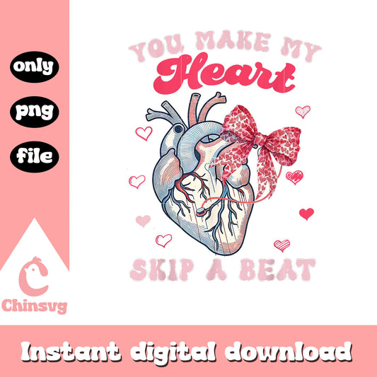 Valentine cardiac nurse png, you make my heart skip a beat png
