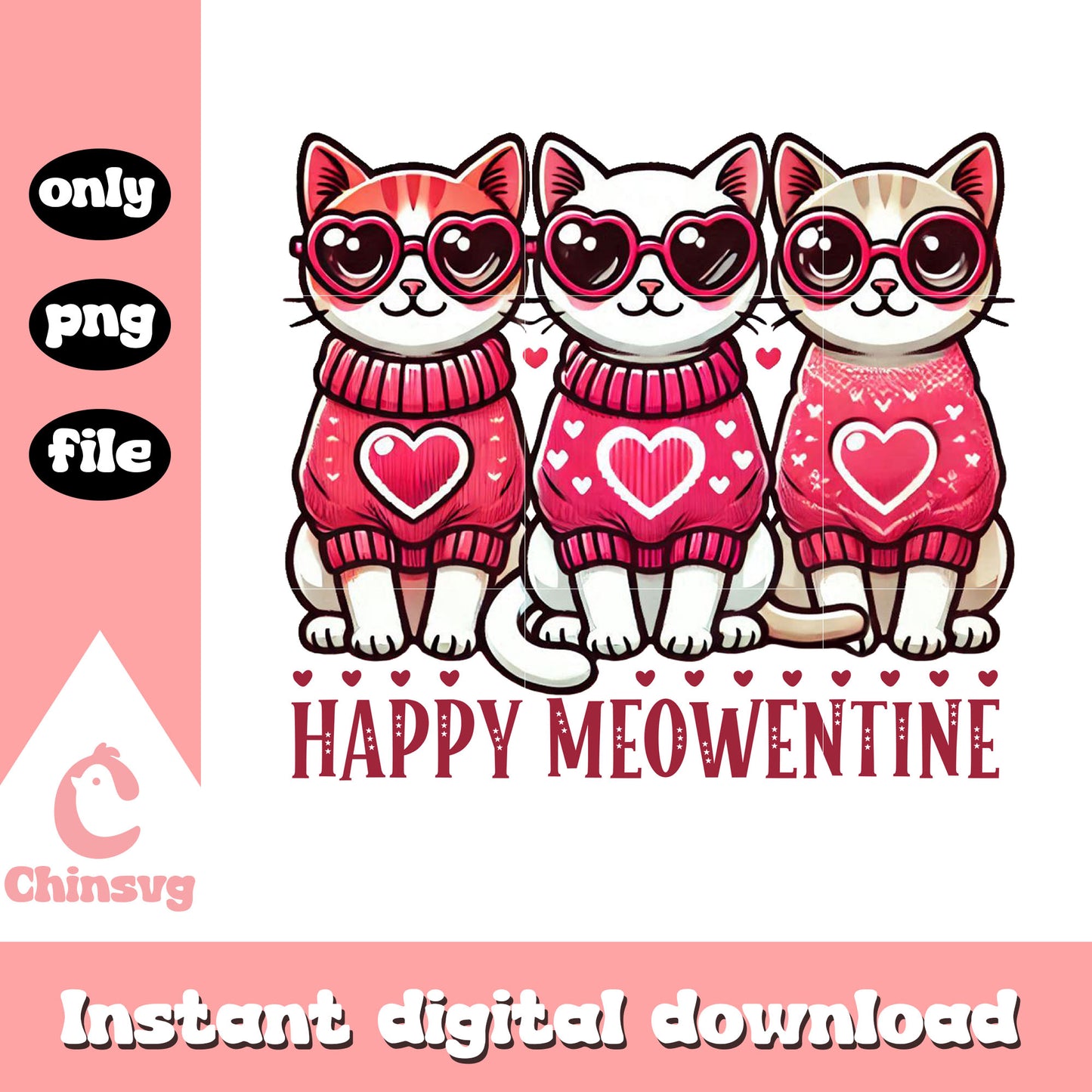 Valentine cat style hearts png, cat valentine outfits​ png