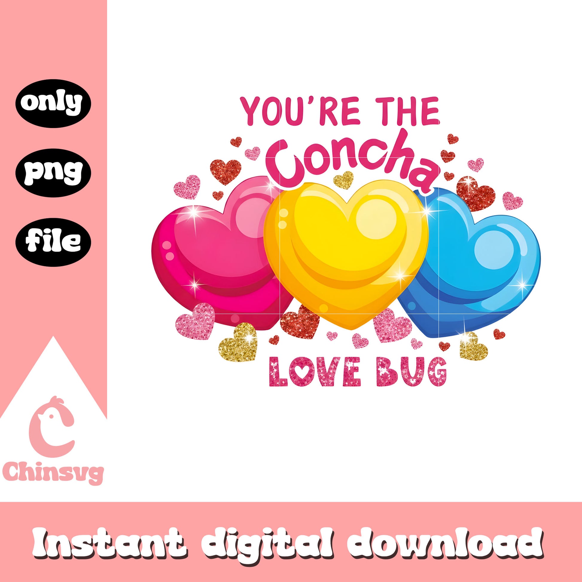 Valentine color conchas love png, valentines day love​​ png
