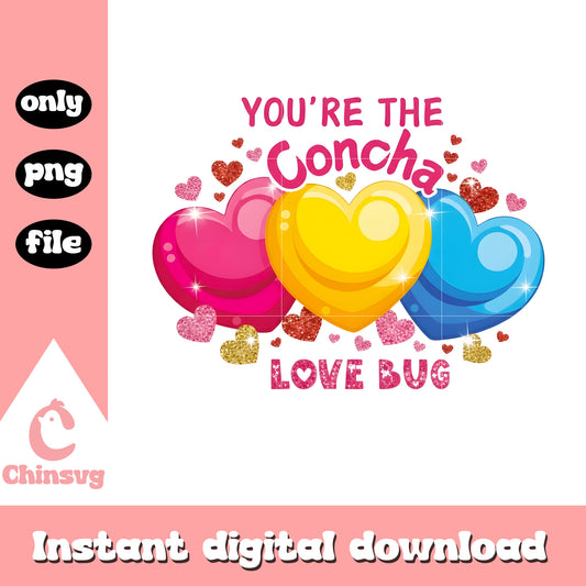 Valentine color conchas love png, valentines day love​​ png