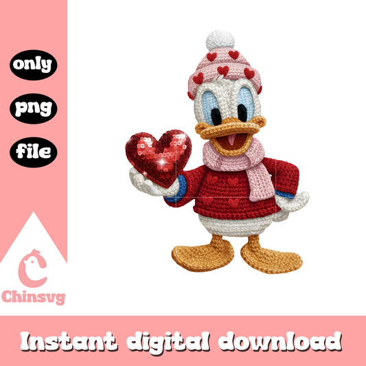 Valentine crochet daisy hat png, disney valentines​ png