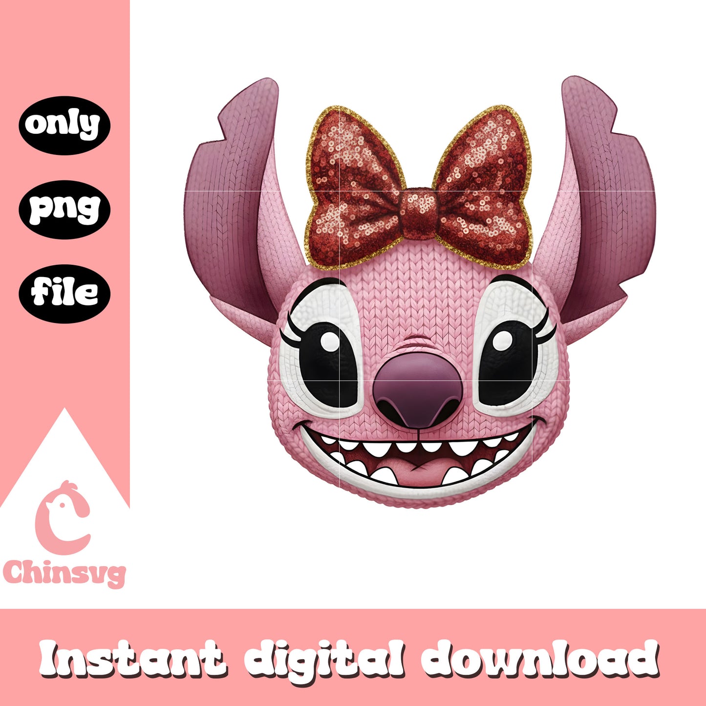 Valentine crochet face angel png, stitch valentines​ png