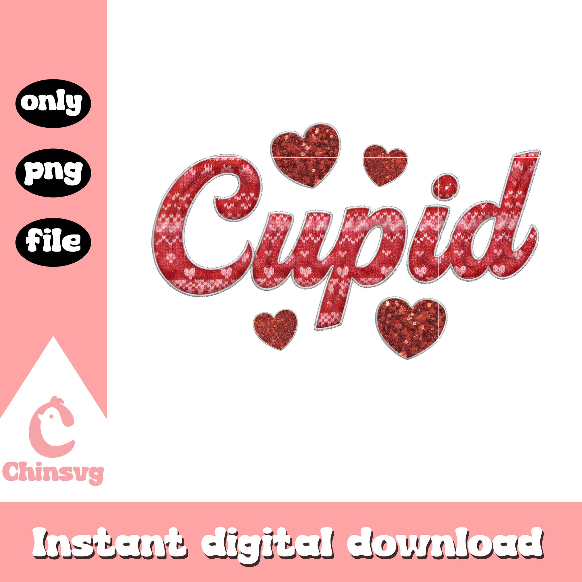 Valentine cupid logo crochet png, valentines day cupid​​ png