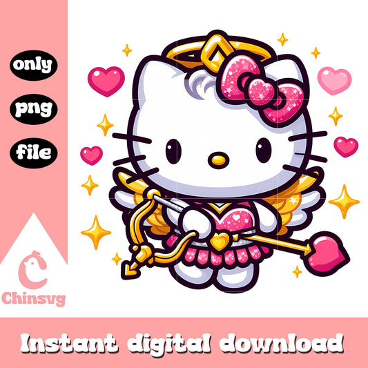 Valentine day cupid hello kitty png, cupid png, hello kitty png