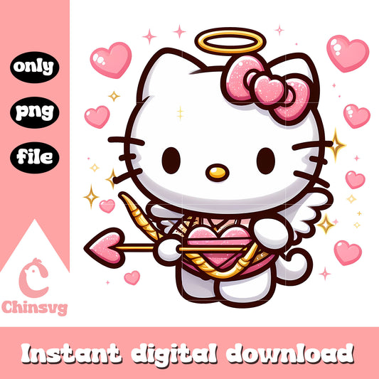 Valentine day god of love png, cupid png, hello kitty png