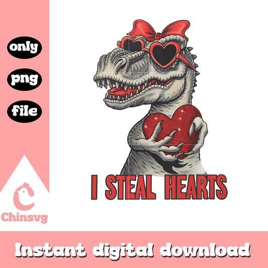 Valentine dinosaur I steal heart png, steal heart png, valentine png