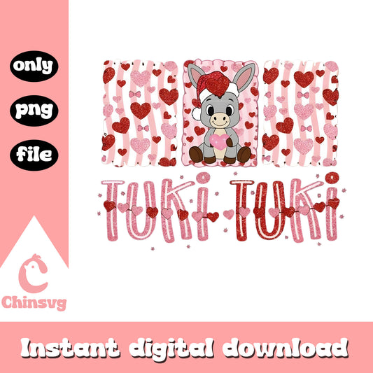 Valentine donkey tuki love png, valentines design​ png