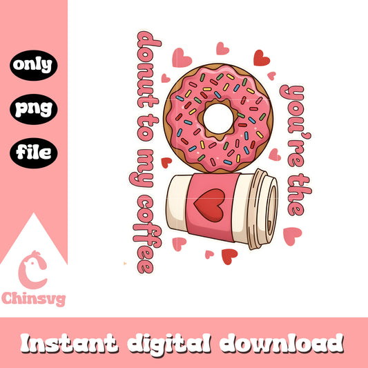 Valentine donut coffee hearts png, design valentines day png