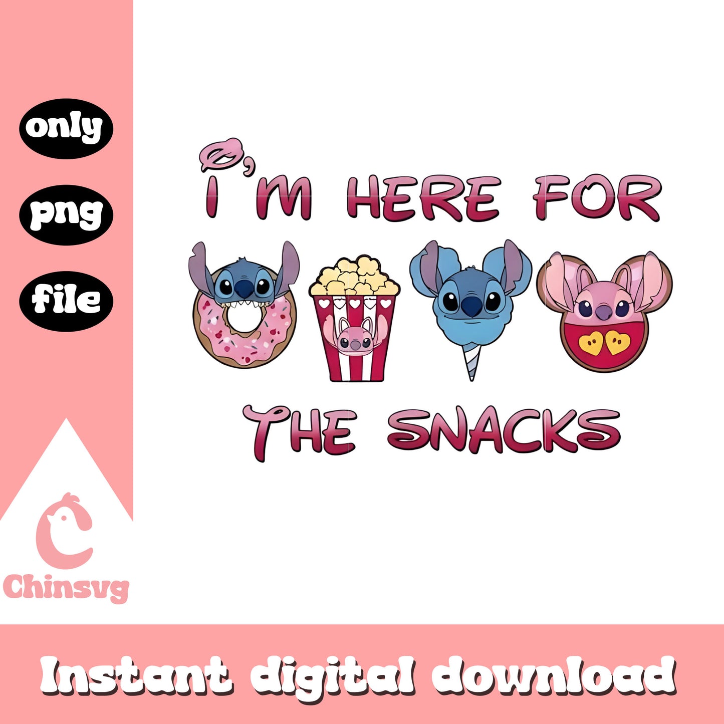 Valentine donut stitch popcorn png, stitch valentines day png