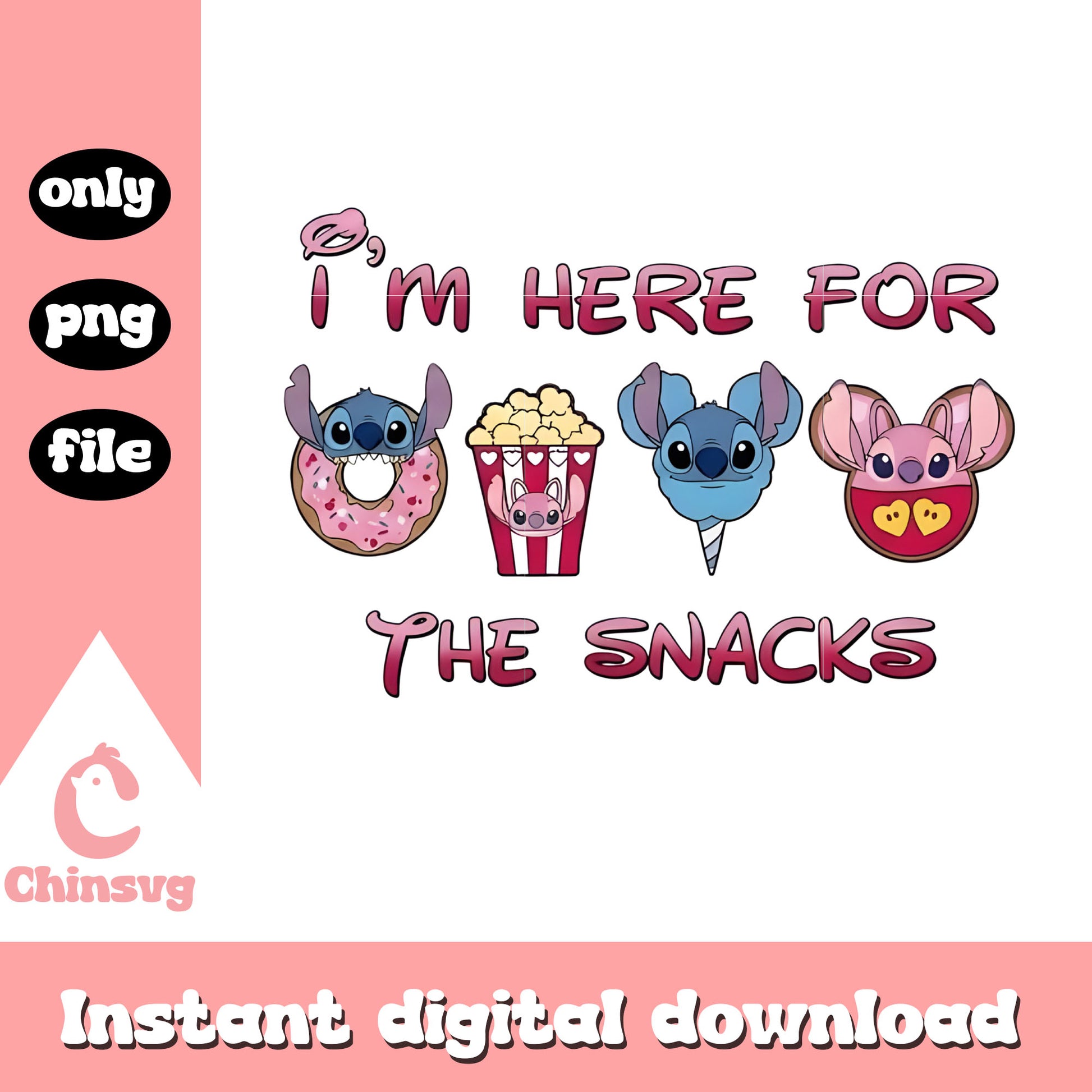 Valentine donut stitch popcorn png, stitch valentines day png