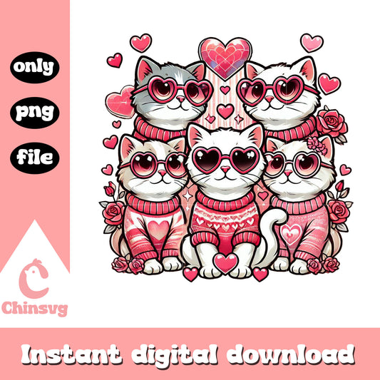 Valentine family cat lover png, cat valentine costume png
