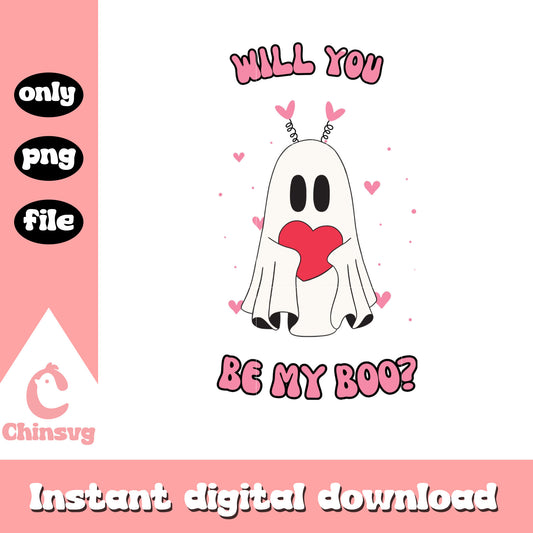 Valentine ghost cute love png, ghost valentine's day​​ png