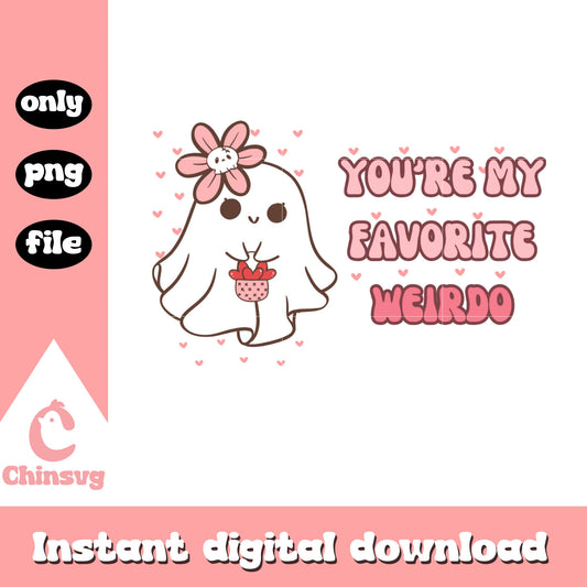 Valentine ghost flower cute png, valentines day ghost​​ png