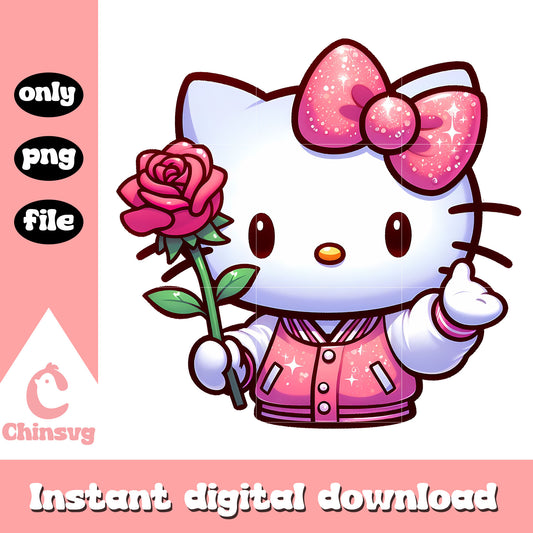 Valentine gift hello kitty character png, happy valentine's day png
