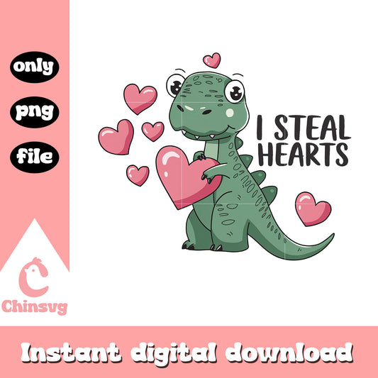 Valentine hearts dinosaur cute png, dinosaur valentine png