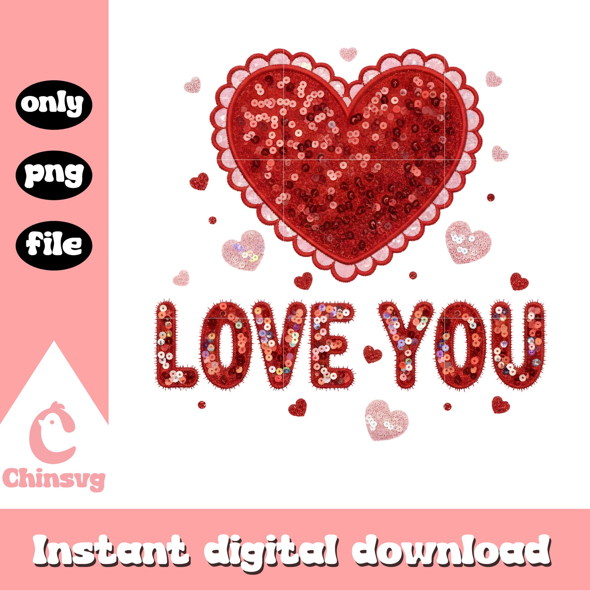 Valentine hearts glitter crochet png, valentine hearts​​​ png
