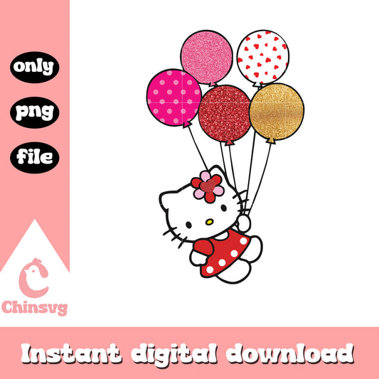 Valentine kitty balls cartoon png, hello kitty valentine​​ png