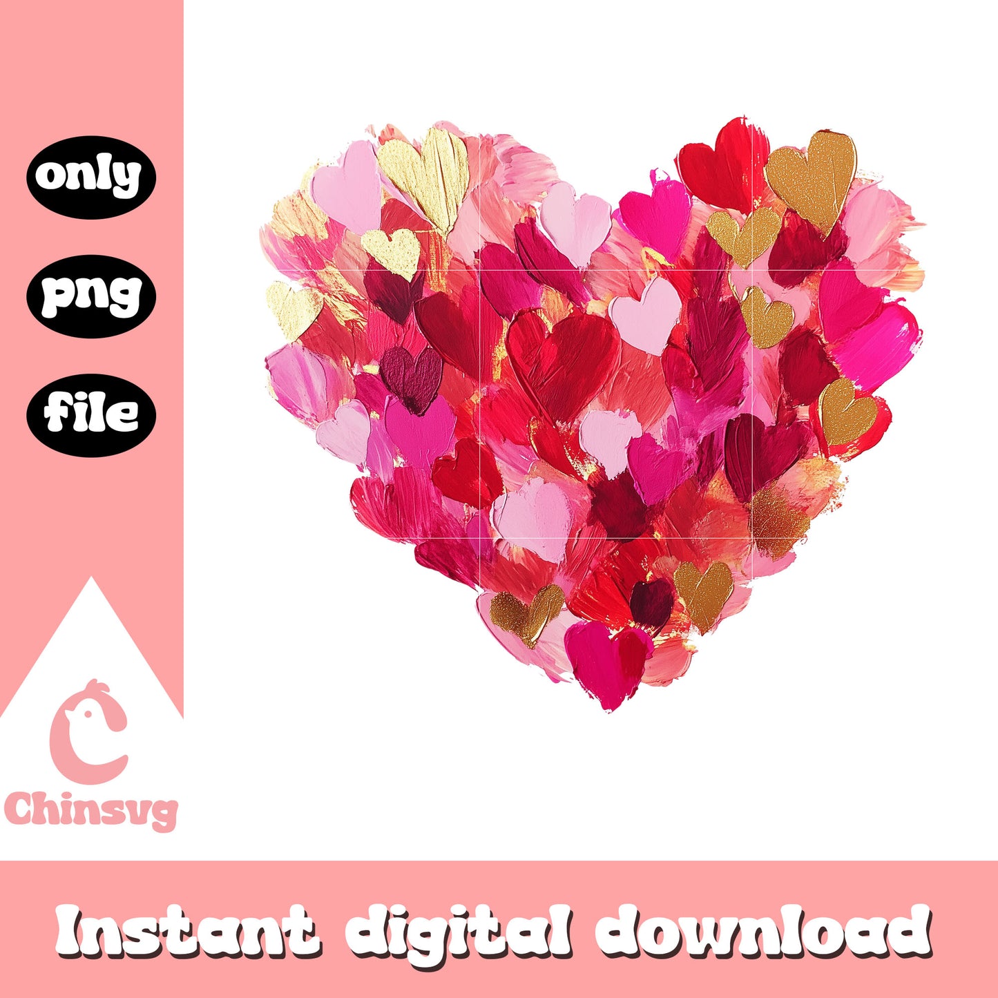 Valentine love color design png, heart valentine's day​ png