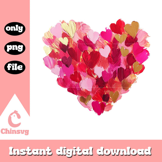 Valentine love color design png, heart valentine's day​ png