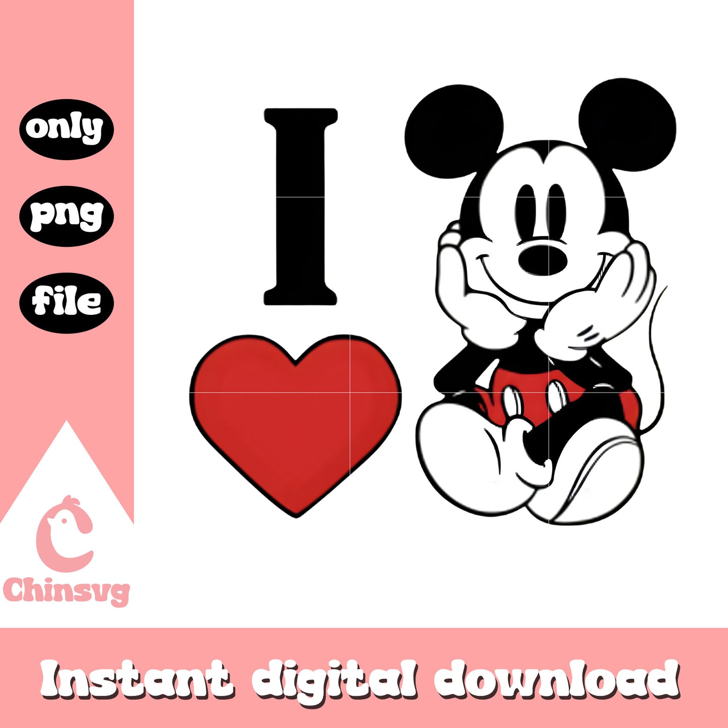 Valentine love mickey cute png, disney valentine's day​ png