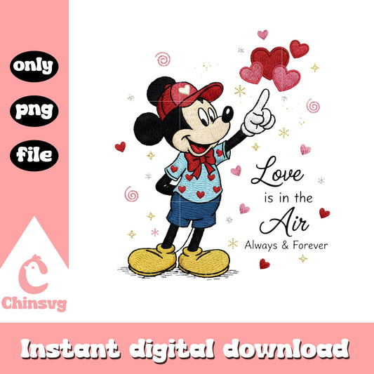 Valentine mickey shirt crochet png, disney valentine's day png