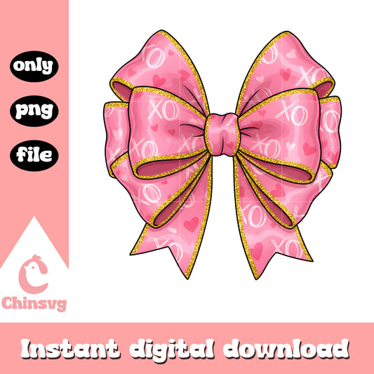 Valentine pink bow digital png, valentines day bow​​​ png