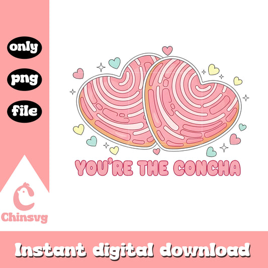 Valentine pink conchas hearts png, valentines day love png (2)
