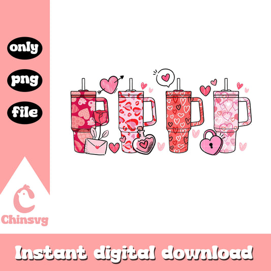 Valentines day cup stanley tumbler png, stanley tumbler png