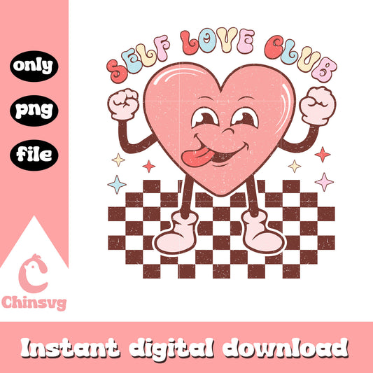 Valentine self love club png, love club png, valentine png