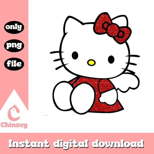 Valentine shirt glitter kitty png, hello kitty valentine​​ png