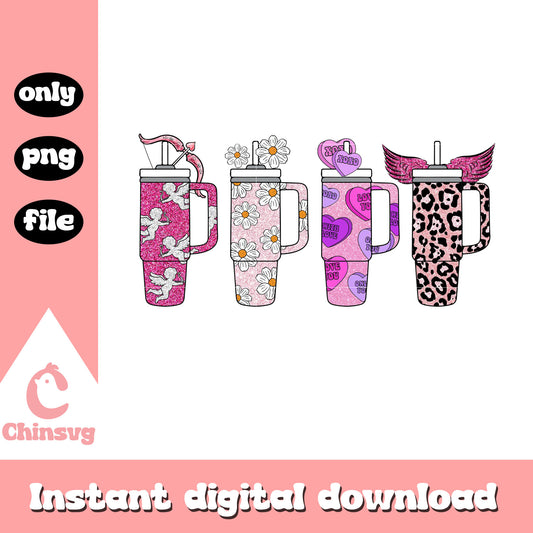Valentines stanley tumbler png, Valentines tumbler png