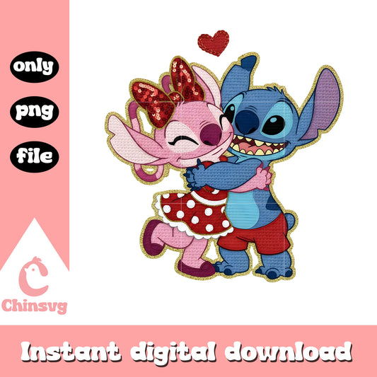 Valentine stitch love crochet png, stitch valentines​ png