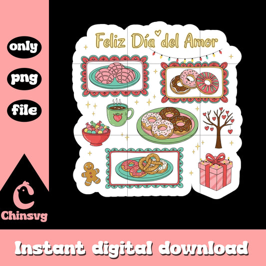 Valentine sweet bakery sticker png, valentines design​ png