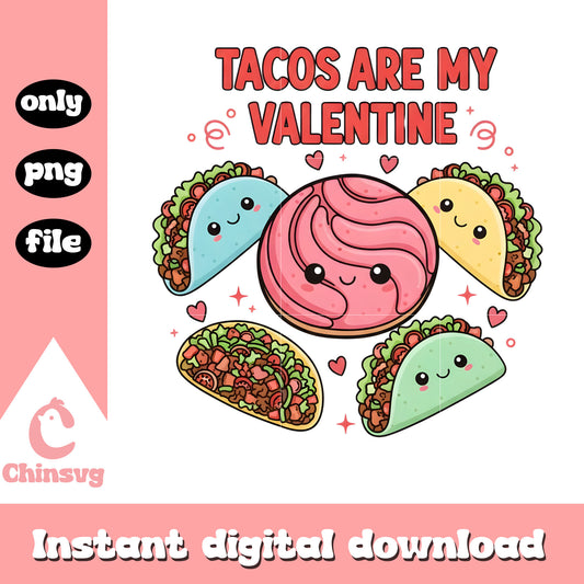 Valentine tacos conchas design png, valentines day love​​ png