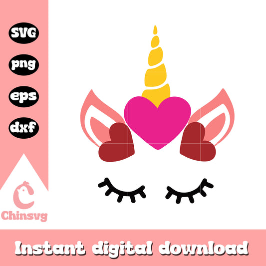 Valentine unicorn logo design svg, unicorn svg, valentine svg