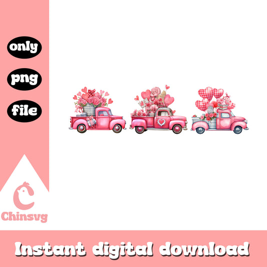 Valentine vintage car design png, car png, valentine day png