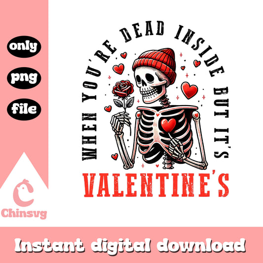 Valentine woolen hat skeleton png, valentines skeleton​​​ png