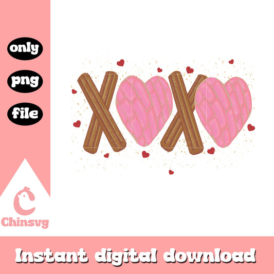 Valentine xoxo custom conchas png, valentines day love​ png