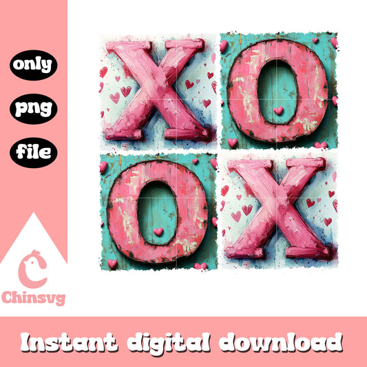 Valentine xoxo design hearts png, valentine's day xoxo​ png