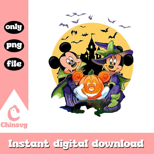 Vampire mickey and witch minnie png, spirit of halloween png