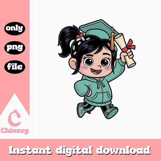 Vanellope Graduation PNG, Wreck It Ralph Disney PNG, Graduate PNG