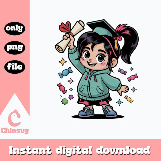 Vanellope Graduation PNG, Wreck It Ralph PNG, Disney Grad PNG