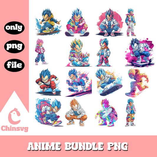 Vegeta character water color bundle png