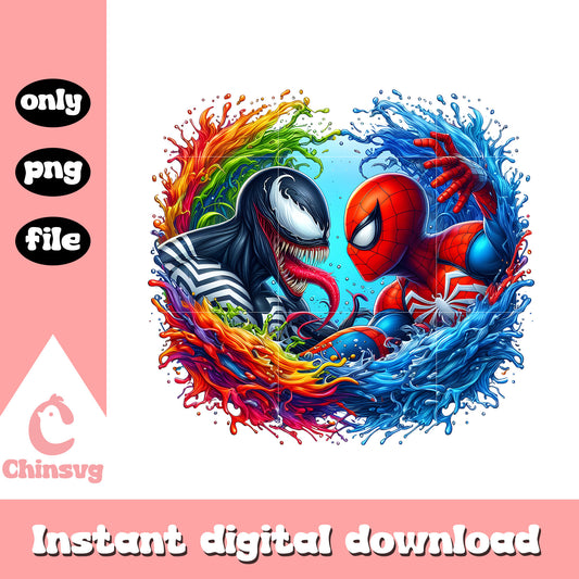 Venom attack spiderman design png, new marvel movies png
