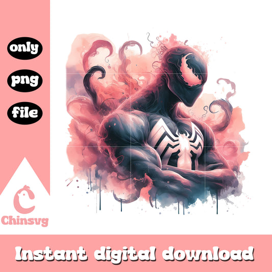 Venom cool splatter effect design png, venom marvel png