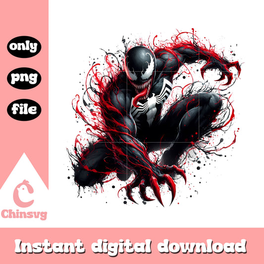 Venom marvel splatter effect clipart png, venom cartoon png