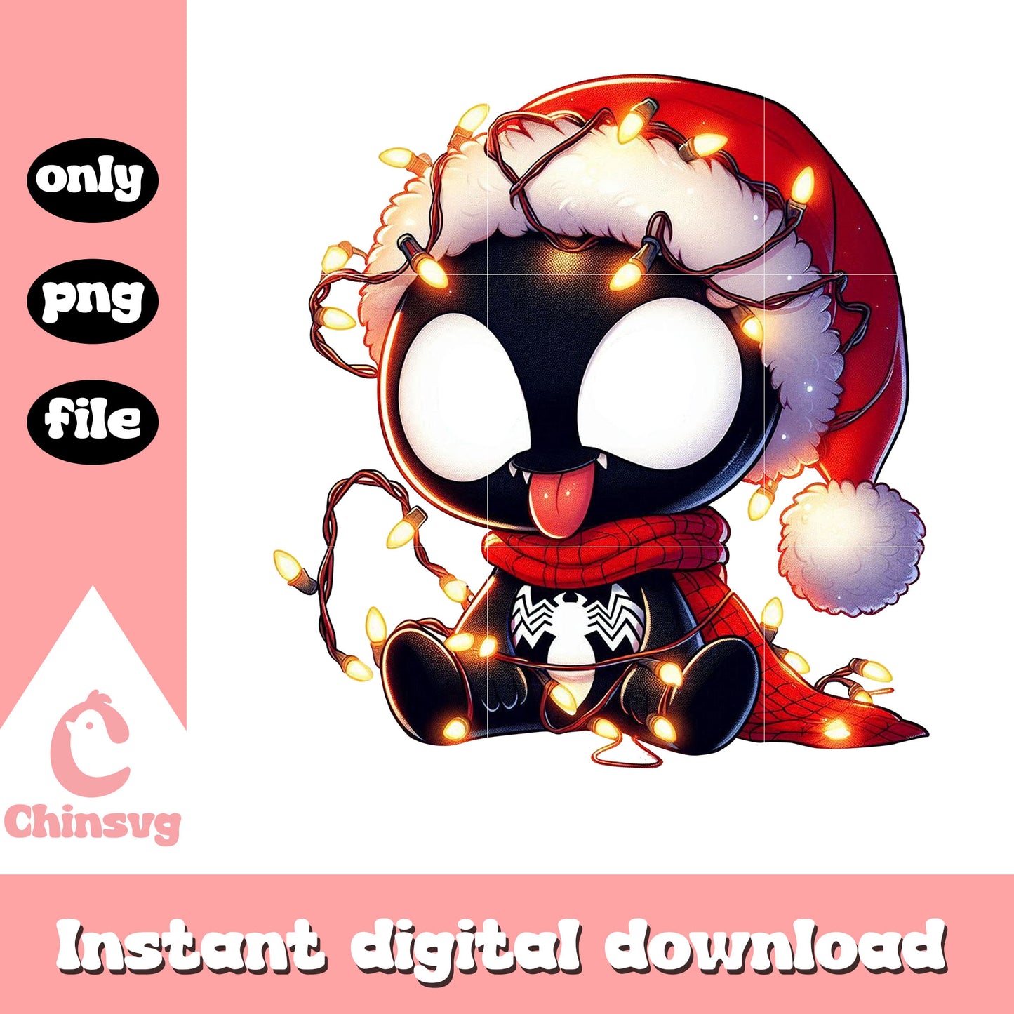 Venom santa claus christmas light png, venom character png