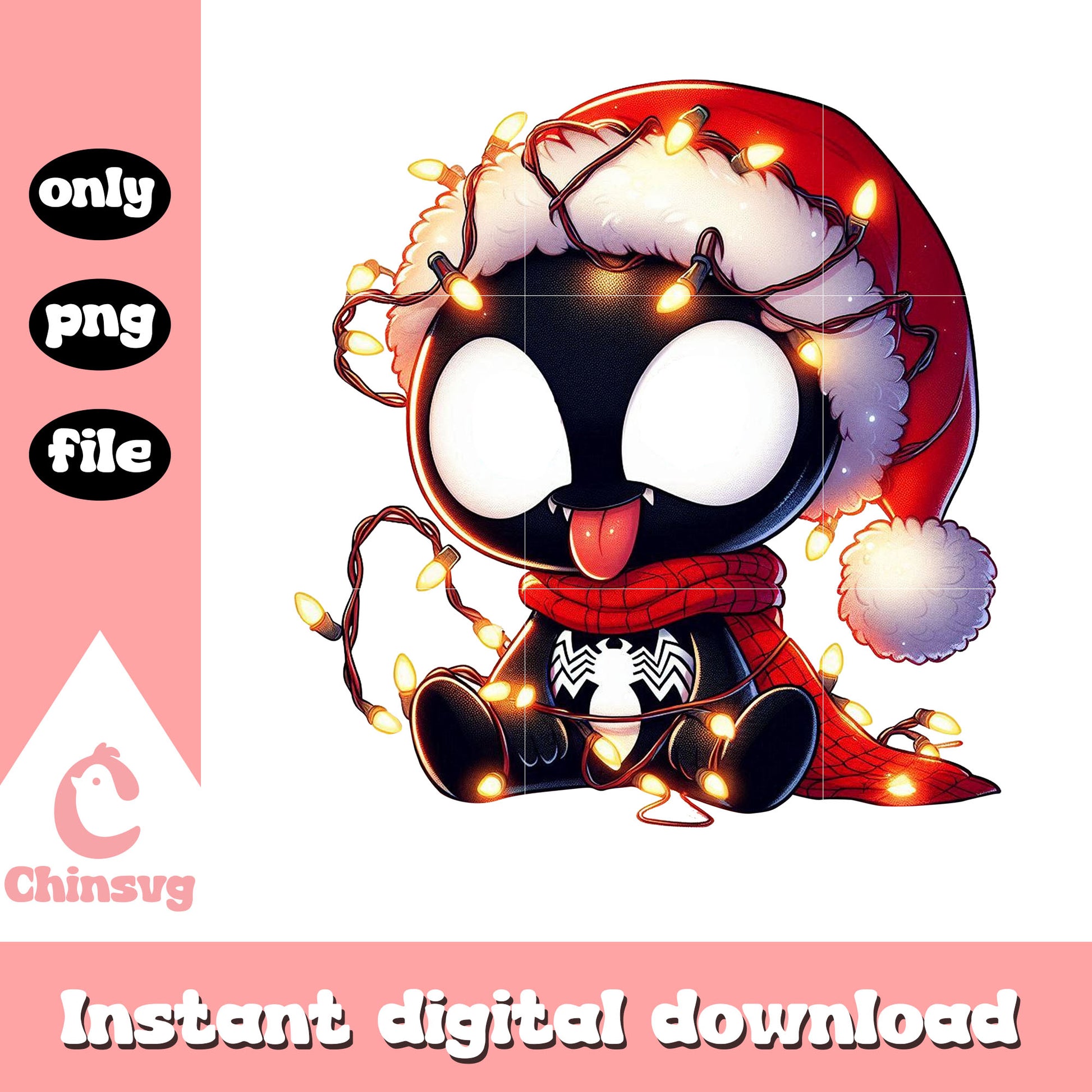 Venom santa claus christmas light png, venom character png