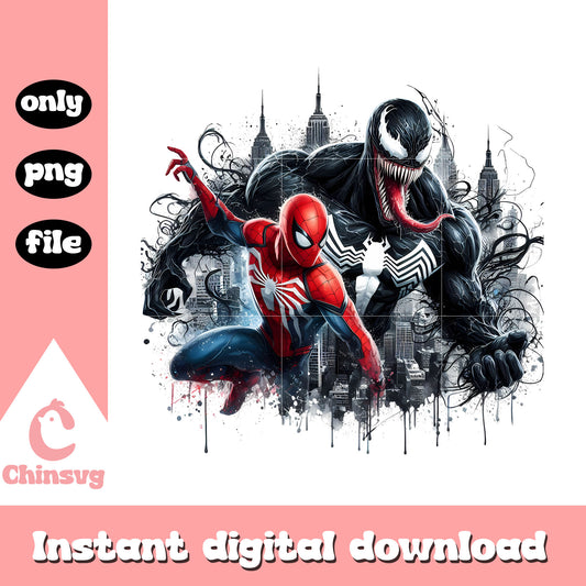 Venom spiderman marvel splatter effect clipart png, spiderman marvel png