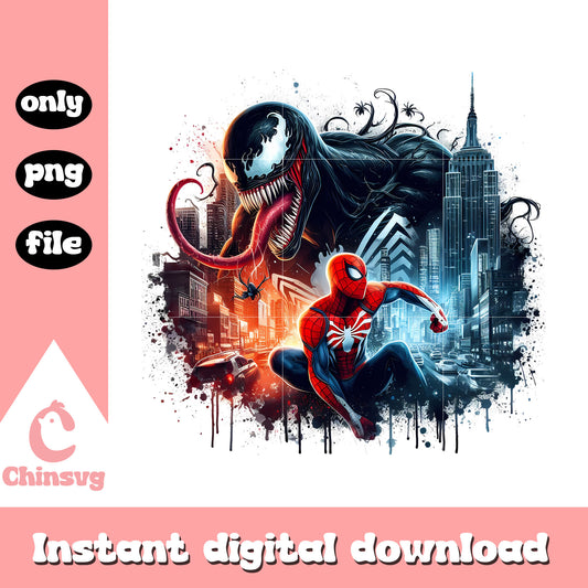 Venom spiderman marvel splatter effect png, spiderman venom movie png